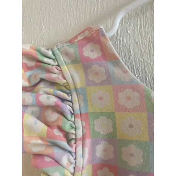 Ollie Jay Girls' Olivia Dress in Floral Blocks Frill Sleeve Age 7 - Picture 4 of 7